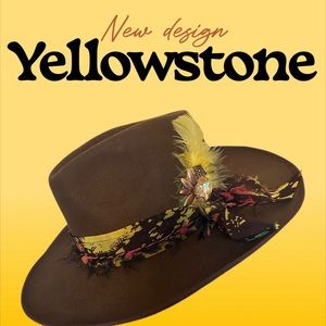 “Yellowstone” size large Brixton brand hat. Brown, yellow, orange and gold.